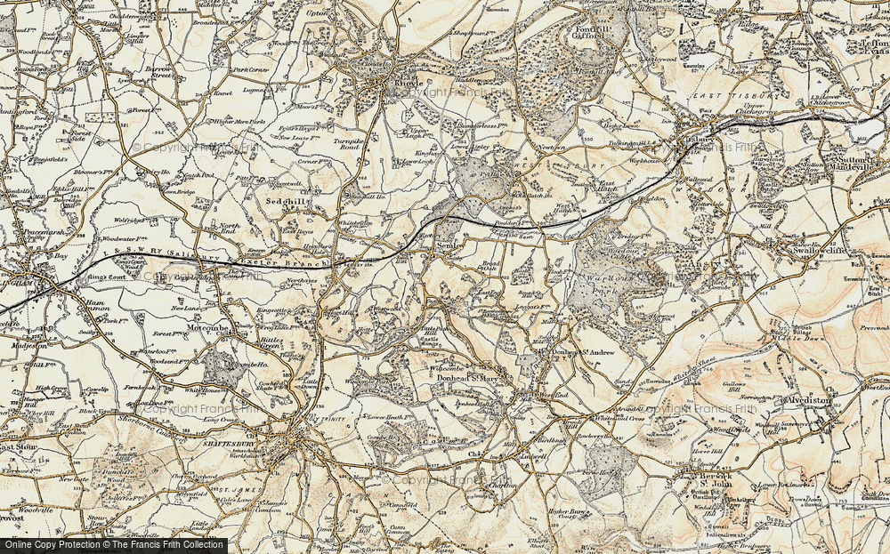 Old Map of Historic Map covering Tittle Path Hill in 1897-1899