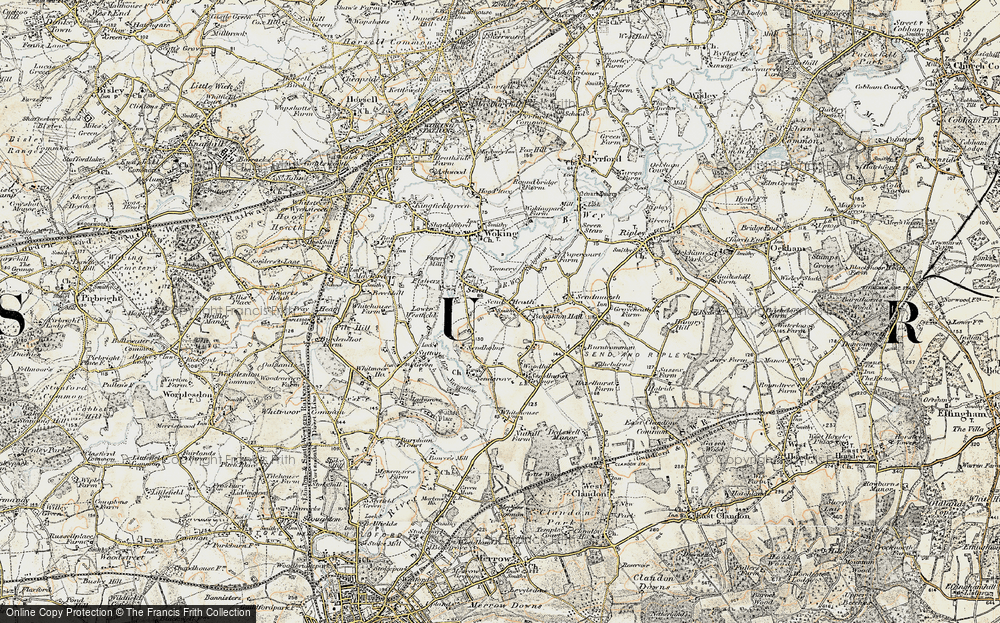 Old Map of Send, 1897-1909 in 1897-1909
