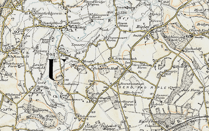 Old map of Send Marsh in 1897-1909
