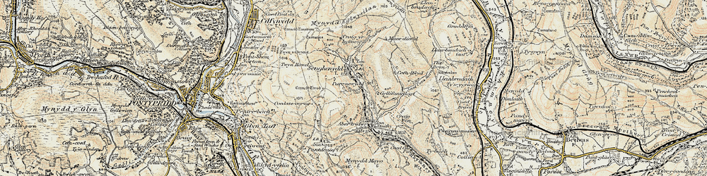 Old map of Senghenydd in 1899-1900