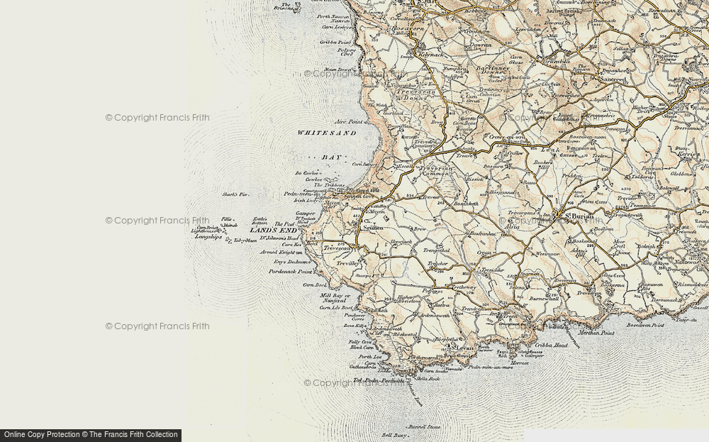 Old Map of Sennen, 1900 in 1900