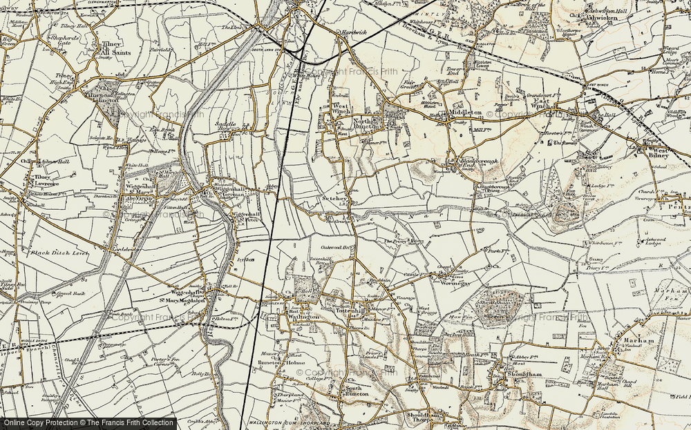 Old Map of Setchey, 1901-1902 in 1901-1902