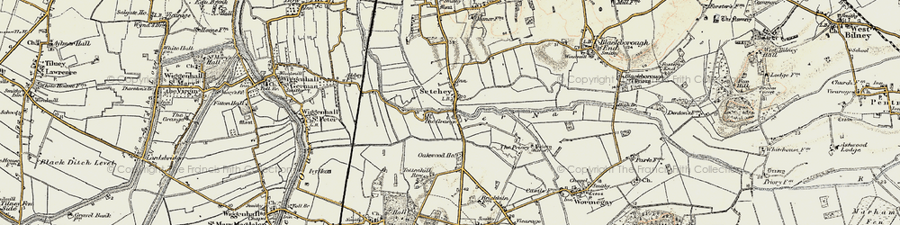 Old map of Setchey in 1901-1902