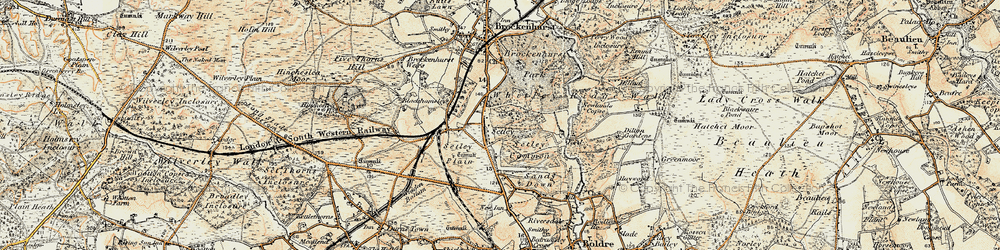 Old map of Brockenhurst Park in 1897-1909