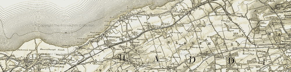 Old map of Seton in 1903-1906