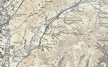Old map of Bryndulais in 1900-1901