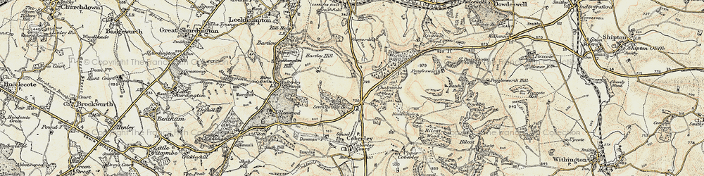 Old map of Seven Springs in 1898-1900