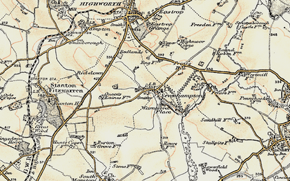 Old map of Sevenhampton in 1898-1899