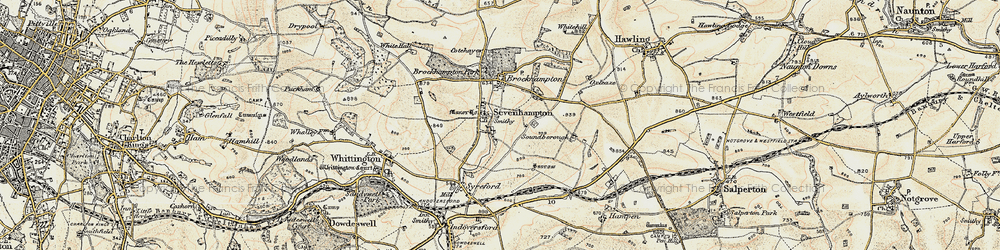 Old map of Sevenhampton in 1898-1900