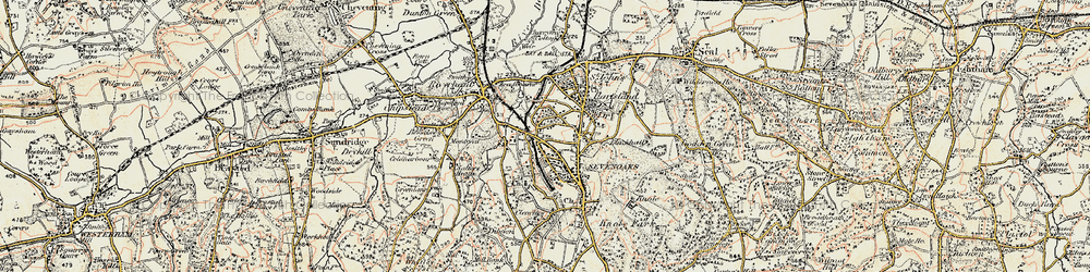 Old map of Sevenoaks in 1897-1898