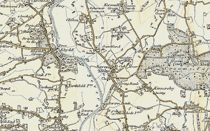Old map of Severn Stoke in 1899-1901