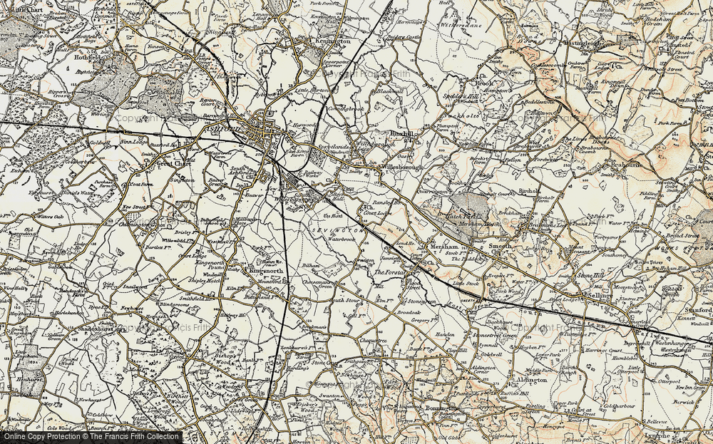 Old Map of Sevington, 1897-1898 in 1897-1898