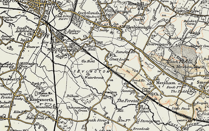 Old map of Sevington in 1897-1898