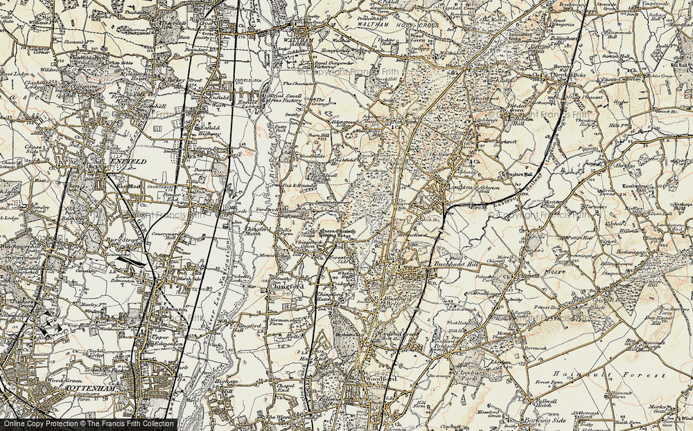 Old Map of Sewardstonebury, 1897-1898 in 1897-1898