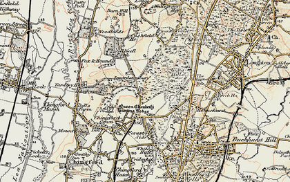 Old map of Sewardstonebury in 1897-1898