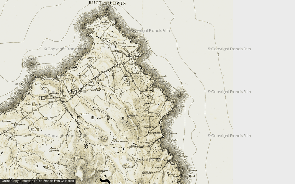 Old Map of Historic Map covering Abhainn Sgiogarstaigh in 1911