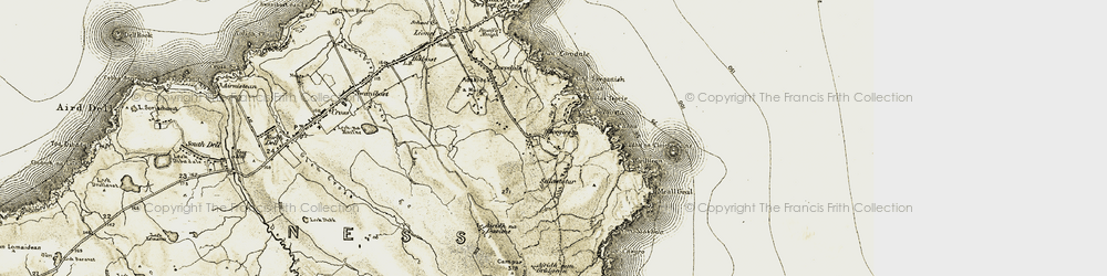 Old map of Abhainn Chaidhsiadair in 1911