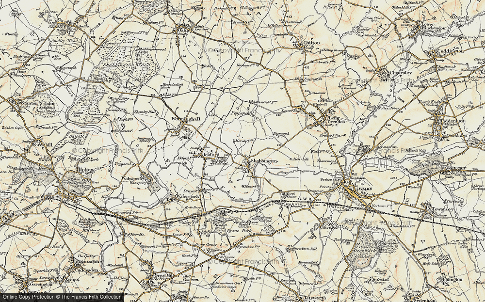 Old Map of Shabbington, 1898-1899 in 1898-1899