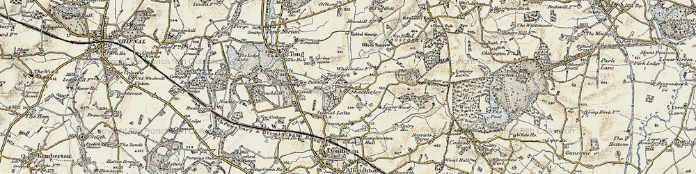 Old map of White Ladies Priory in 1902