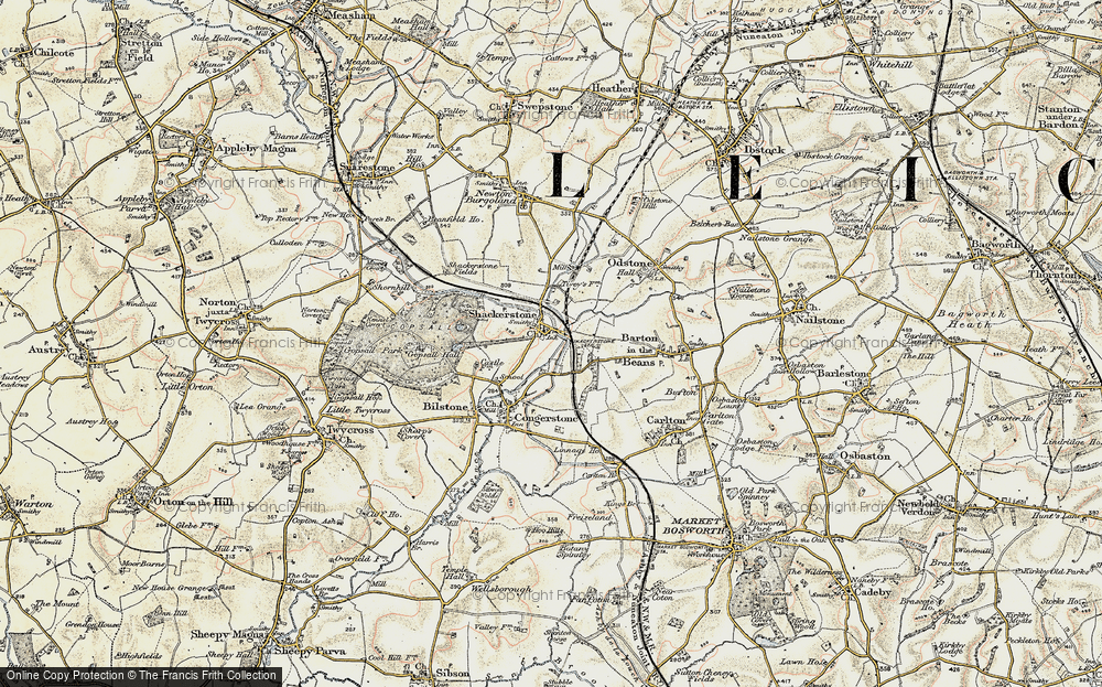 Old Map of Shackerstone, 1902-1903 in 1902-1903