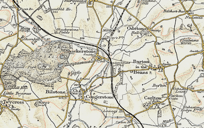 Old map of Shackerstone in 1902-1903