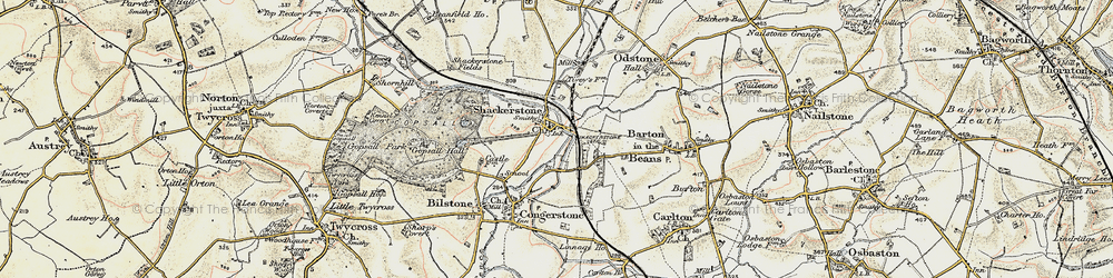 Old map of Shackerstone in 1902-1903