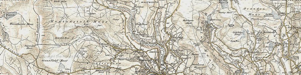 Old map of Abel Cross in 1903