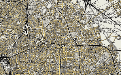 Old map of Shacklewell in 1897-1902