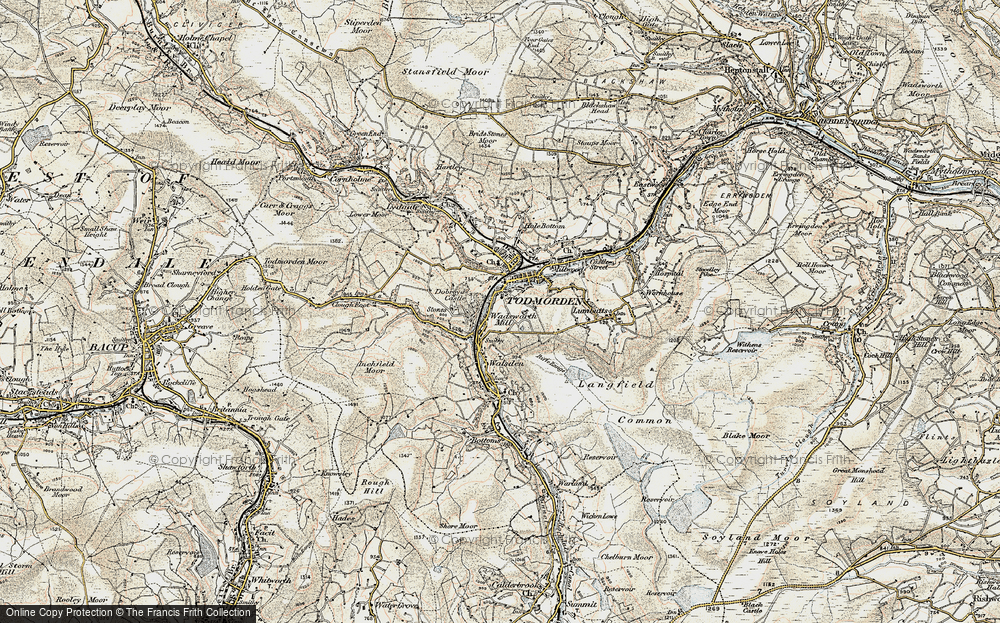 Old Map of Historic Map covering Dobroyd Castle School in 1903