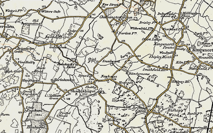 Old map of Shadoxhurst in 1897-1898