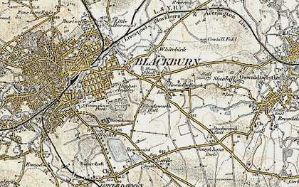 Old map of Shadsworth in 1903
