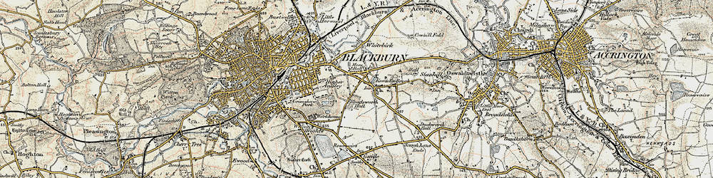 Old map of Shadsworth in 1903