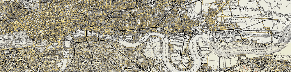 Old map of Shadwell in 1897-1902