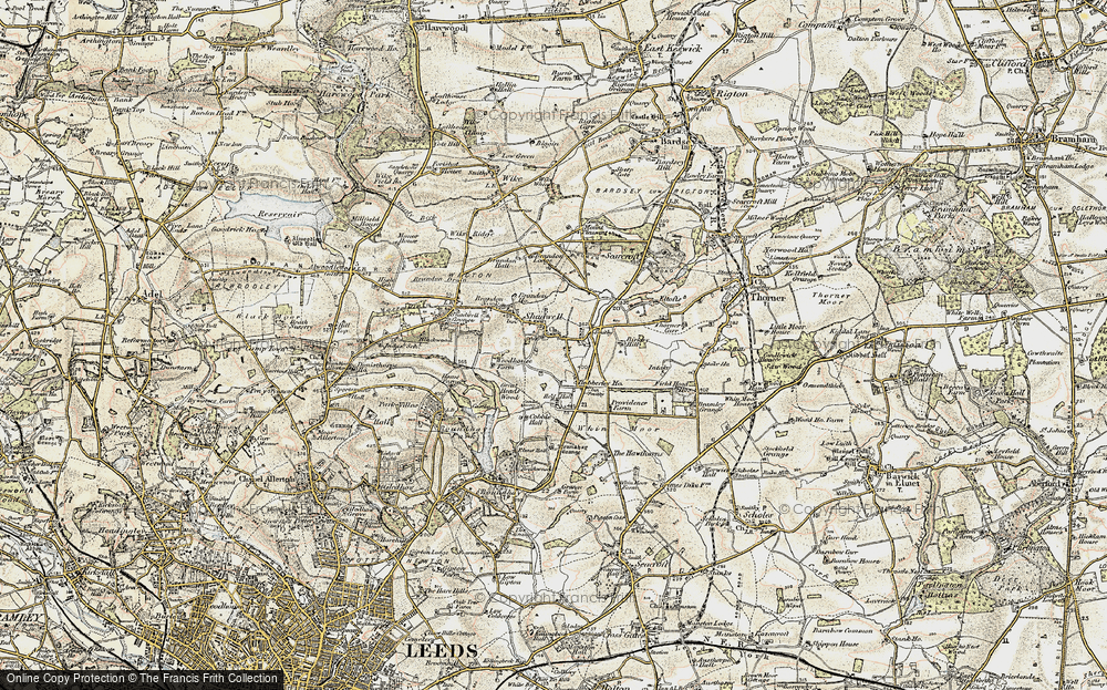 Old Map of Historic Map covering Hobberley Ho in 1903-1904