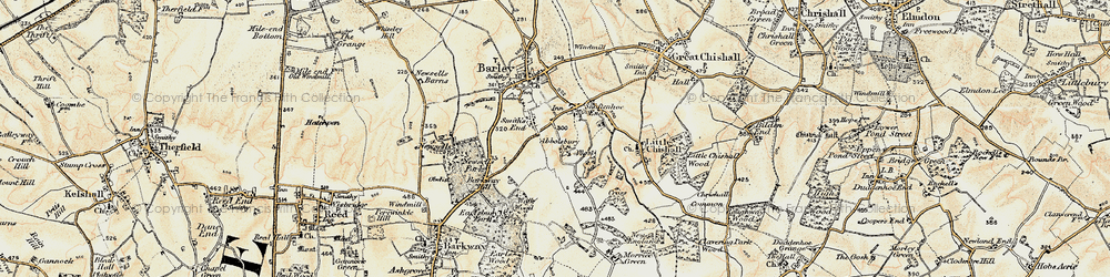 Old map of Abbotsbury in 1898-1901