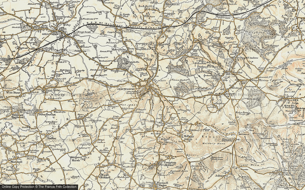 Old Map of Shaftesbury, 1897-1909 in 1897-1909