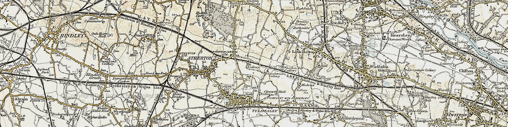 Old map of Shakerley in 1903
