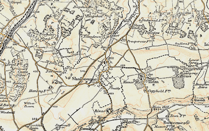 Old map of Shalbourne in 1897-1900