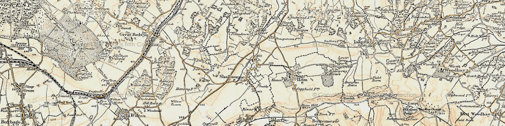 Old map of Shalbourne in 1897-1900