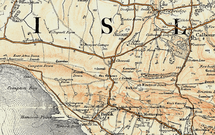 Old map of Brook Down in 1899-1909