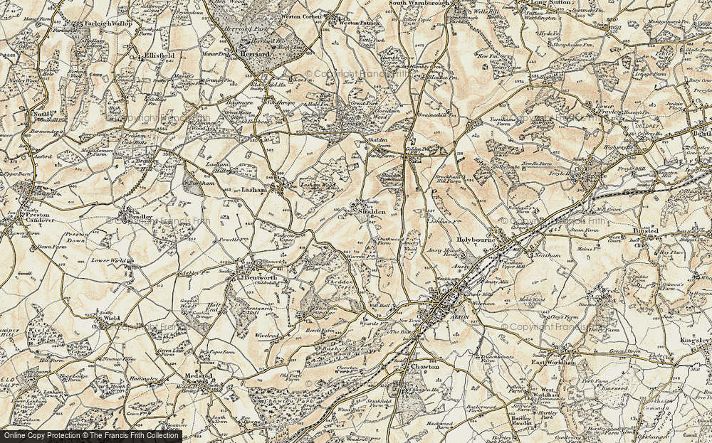 Old Map of Historic Map covering Bentworth Lodge in 1897-1900