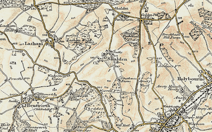 Old map of Shalden in 1897-1900