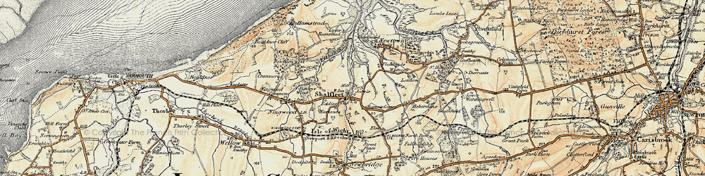 Old map of Shalfleet in 1899-1909