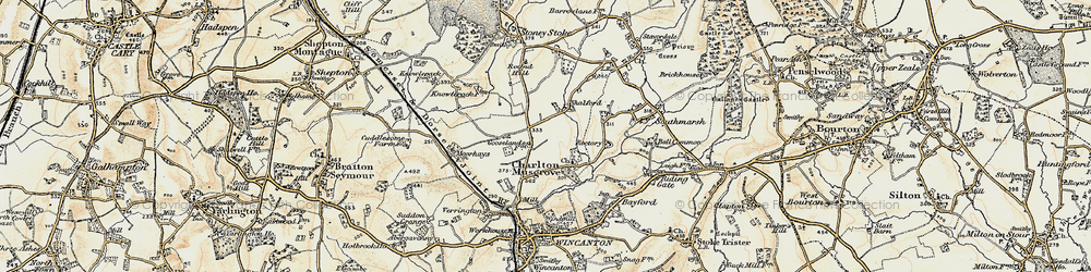 Old map of Shalford in 1897-1899