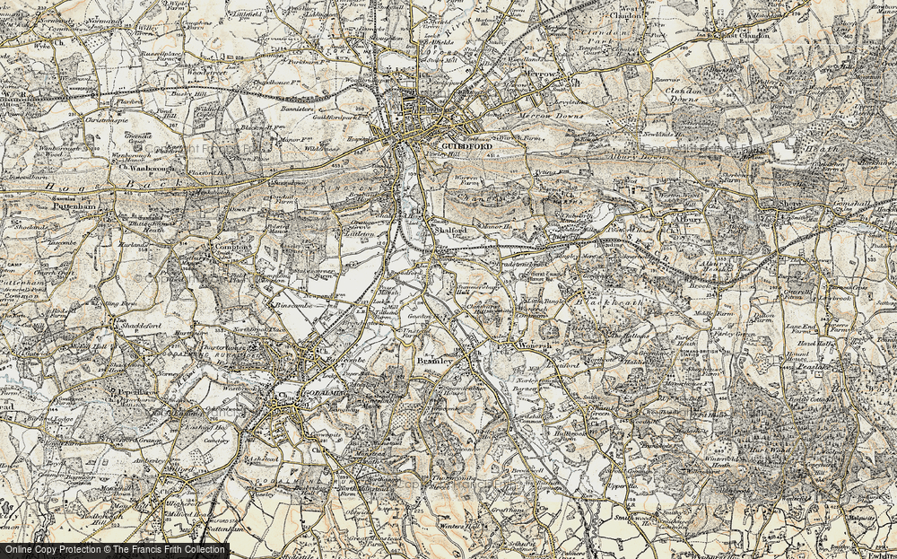 Old Map of Shalford, 1898-1909 in 1898-1909