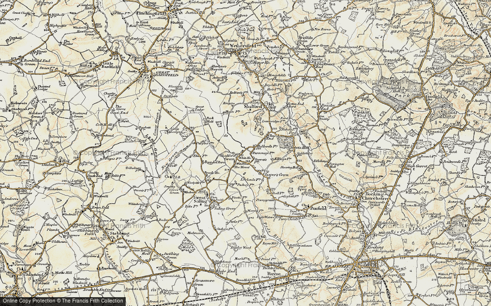 Old Map of Shalford Green, 1898-1899 in 1898-1899