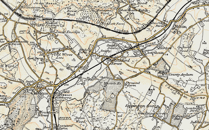 Old map of Shalmsford Street in 1898