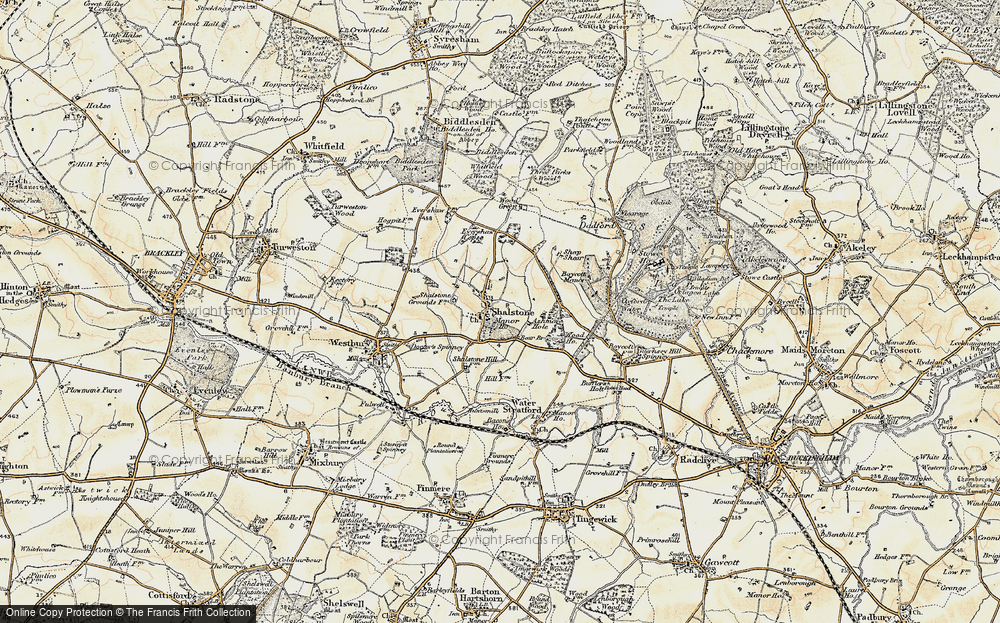 Old Map of Shalstone, 1898-1901 in 1898-1901