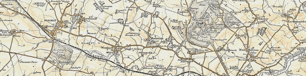 Old map of Shalstone in 1898-1901