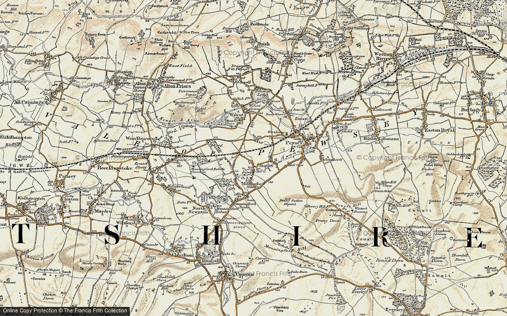 Old Map of Sharcott, 1897-1899 in 1897-1899